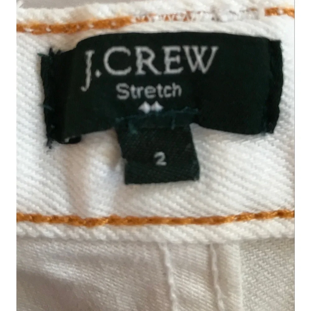 J.Crew Cream Denim Shorts Size 2 Cuffed Hem Stretch Five Pocket Off White